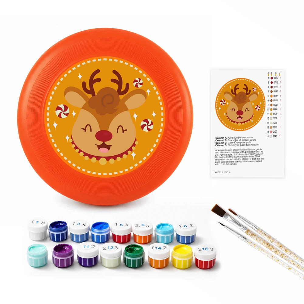
Paint by Numbers - Frisbee | Candy Cane Reindeer