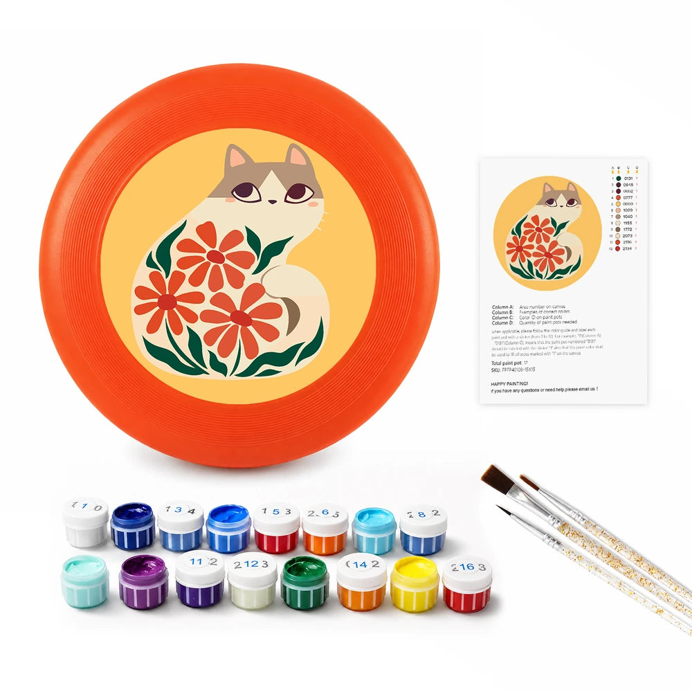 
Paint by Numbers - Frisbee | Cat Among Red Flowers
