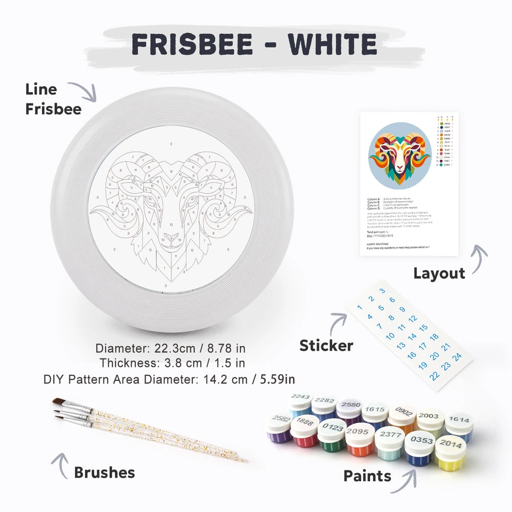 
Paint by Numbers - Frisbee | Colorful Ram Head
