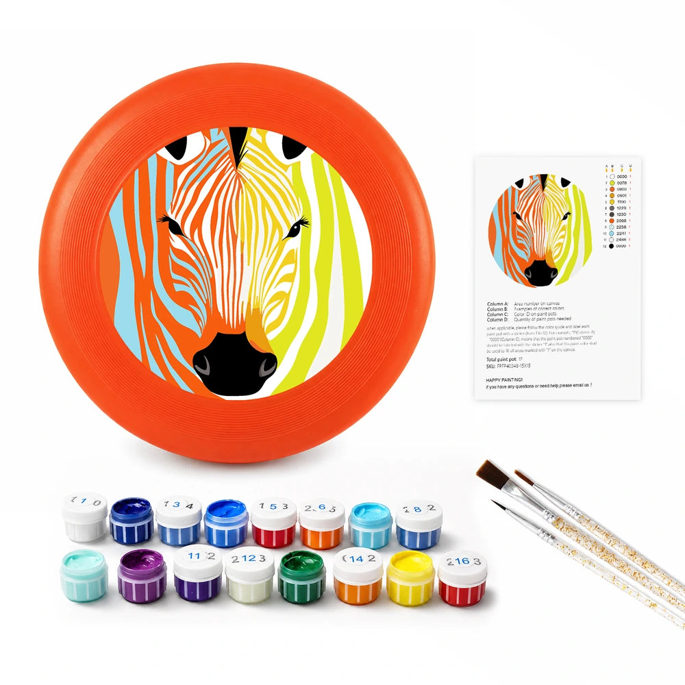Paint by Numbers - Frisbee | Colorful Zebra Face