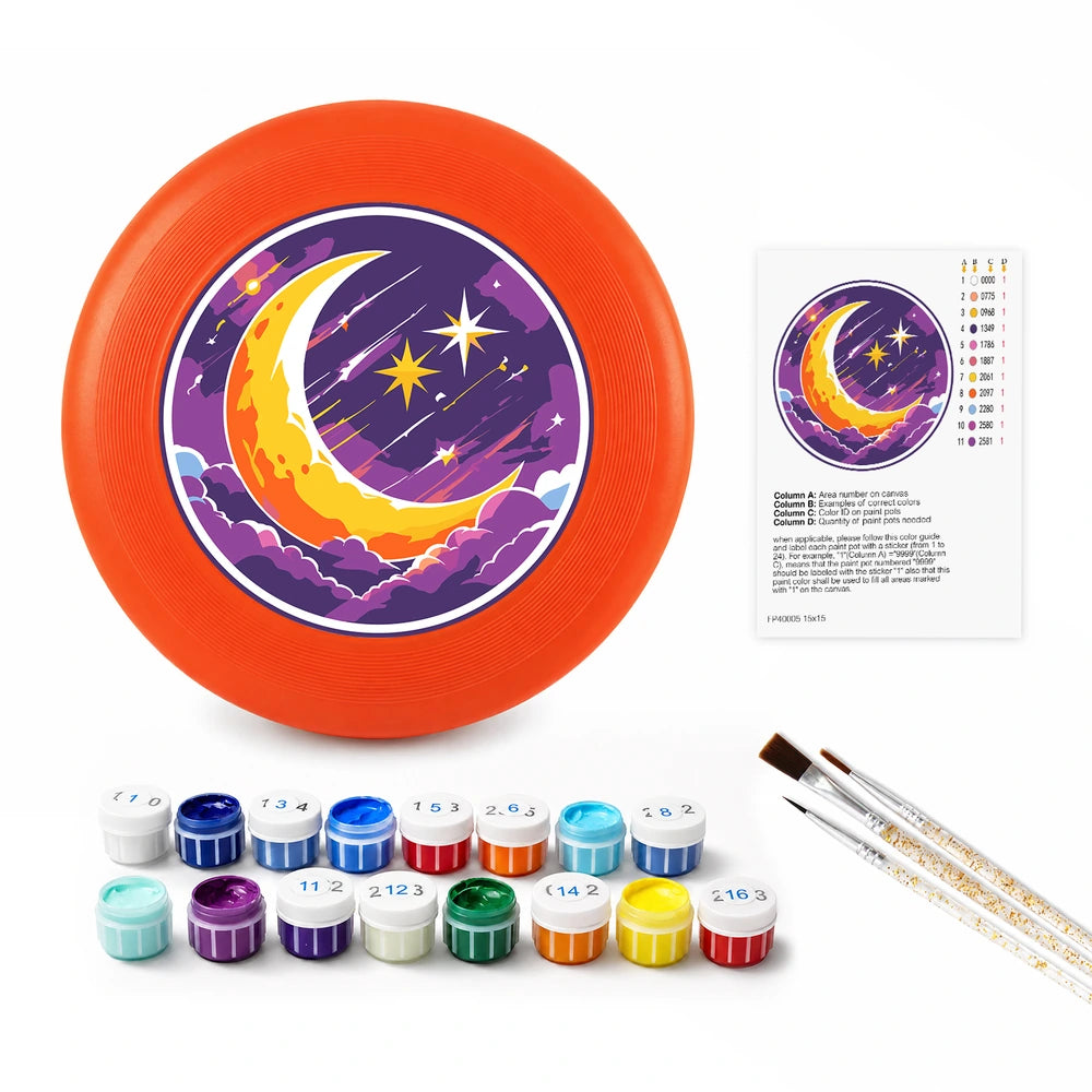 
Paint by Numbers - Frisbee | Crescent Moon and Stars