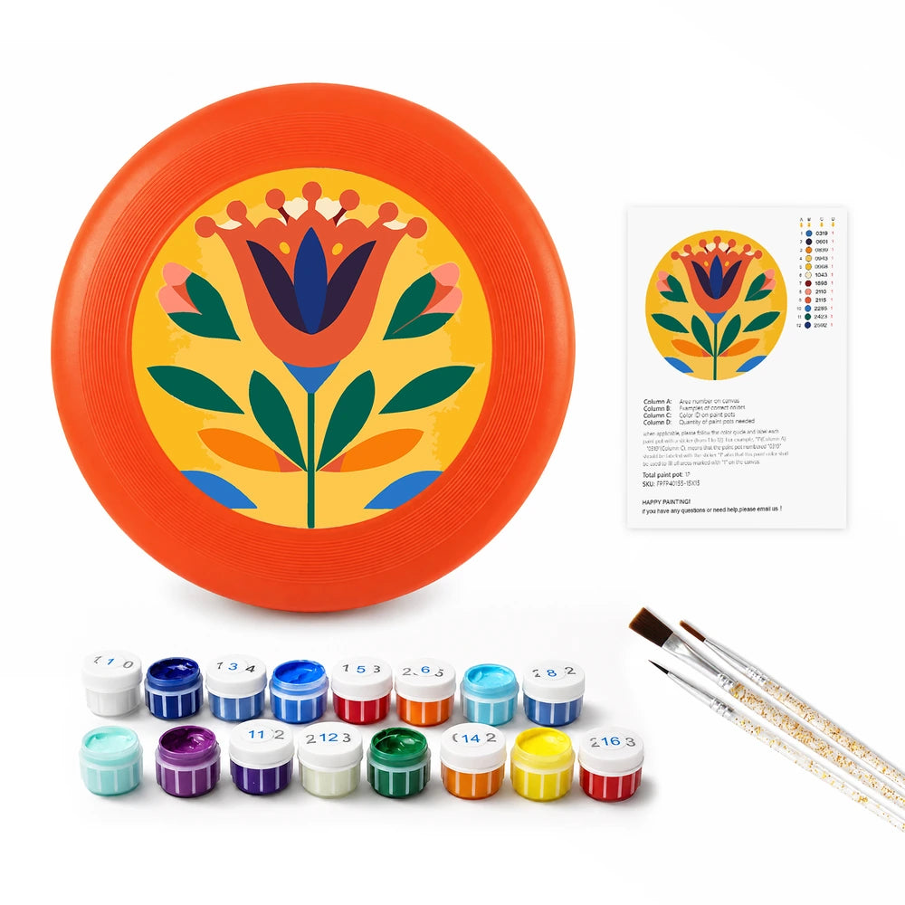 
Paint by Numbers - Frisbee | Folk Tulip in Yellow