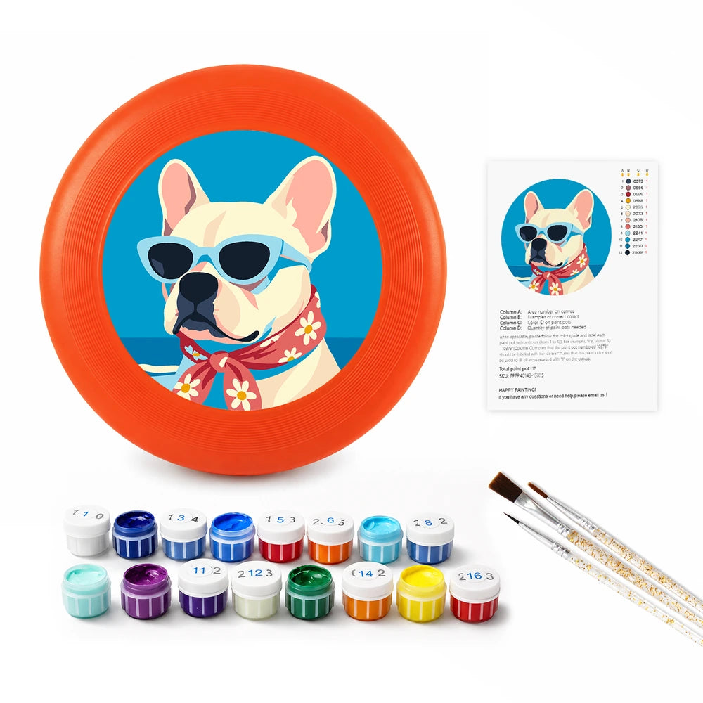 
Paint by Numbers - Frisbee | French Bulldog in Sunglasses