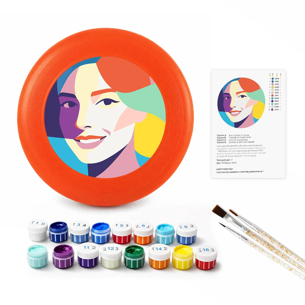 
Paint by Numbers - Frisbee | Geometric Woman Portrait