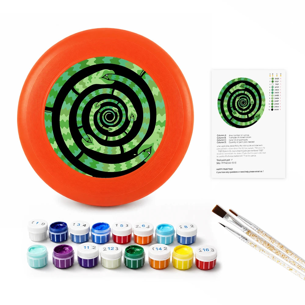 Paint by Numbers - Frisbee | Green Spiral Maze