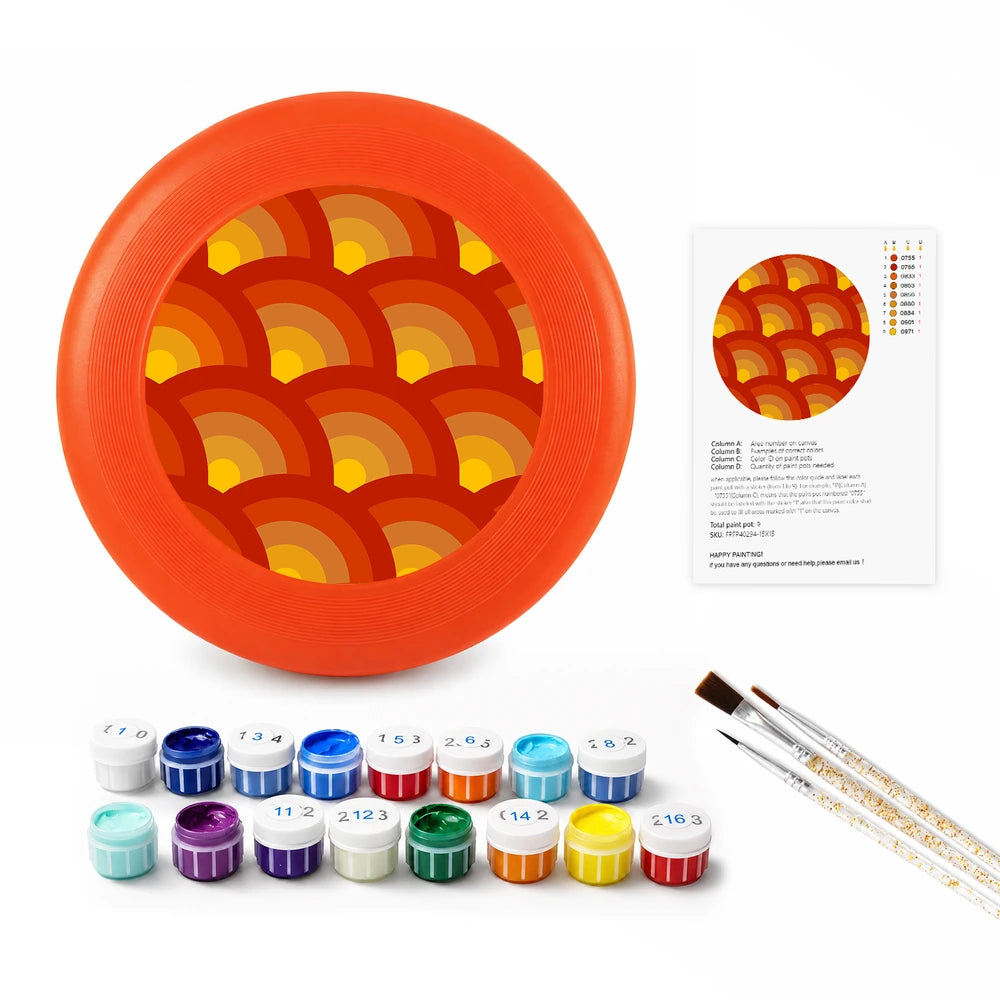 Paint by Numbers - Frisbee | Orange Scale Pattern