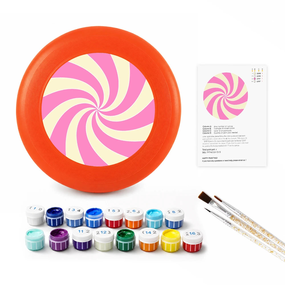 Paint by Numbers - Frisbee | Pink Candy Swirl