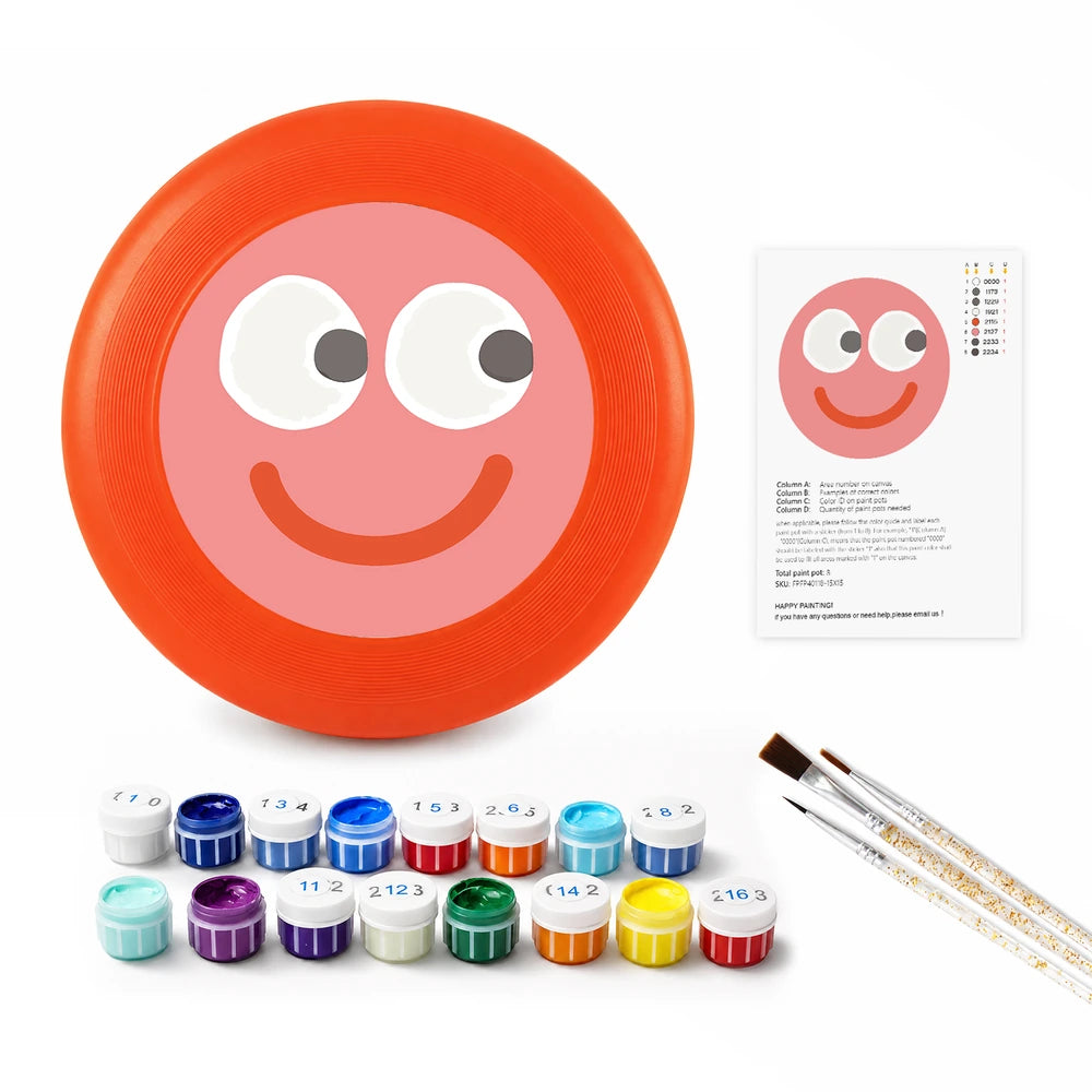 Paint by Numbers - Frisbee | Pink Smiley Face