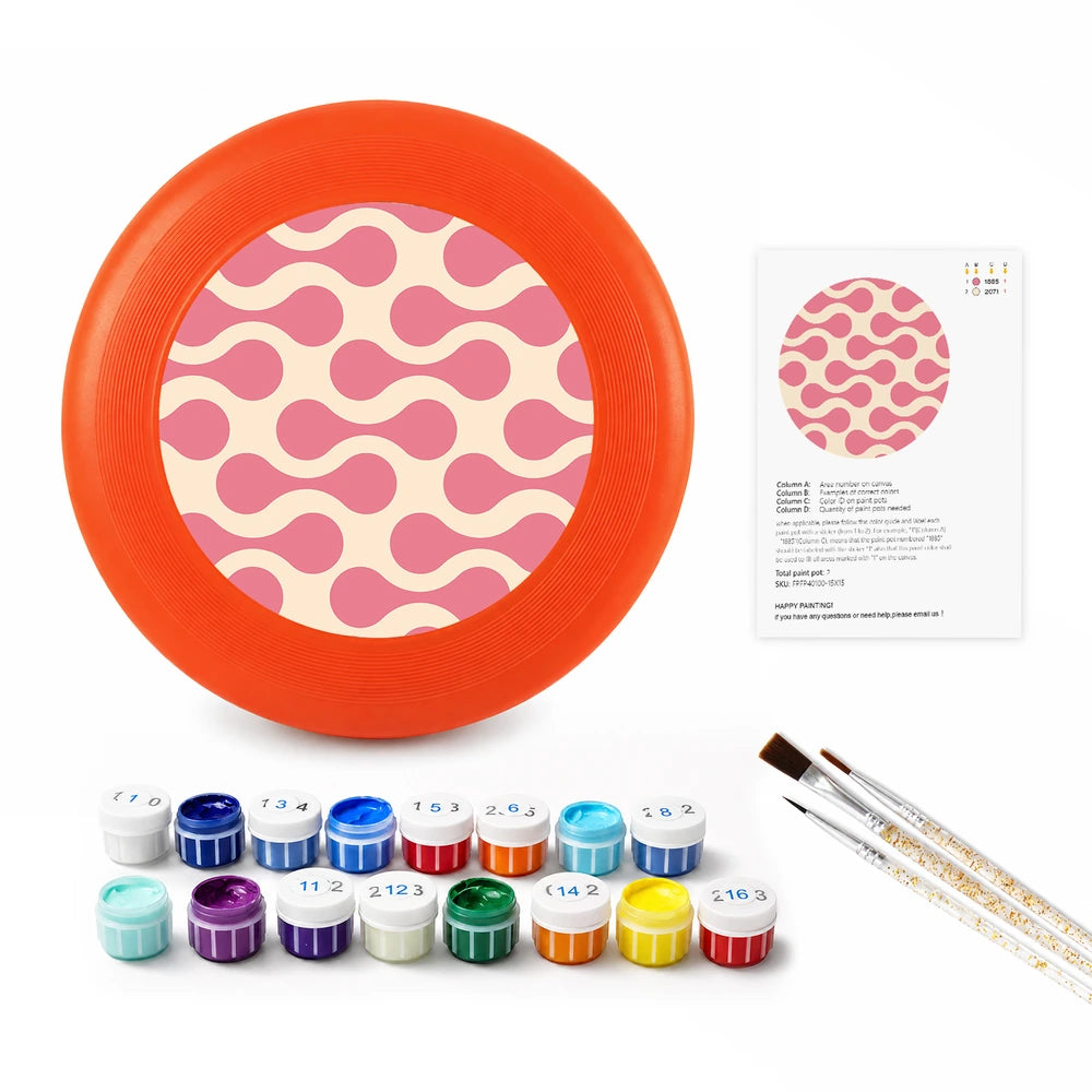
Paint by Numbers - Frisbee | Pink Wave Pattern