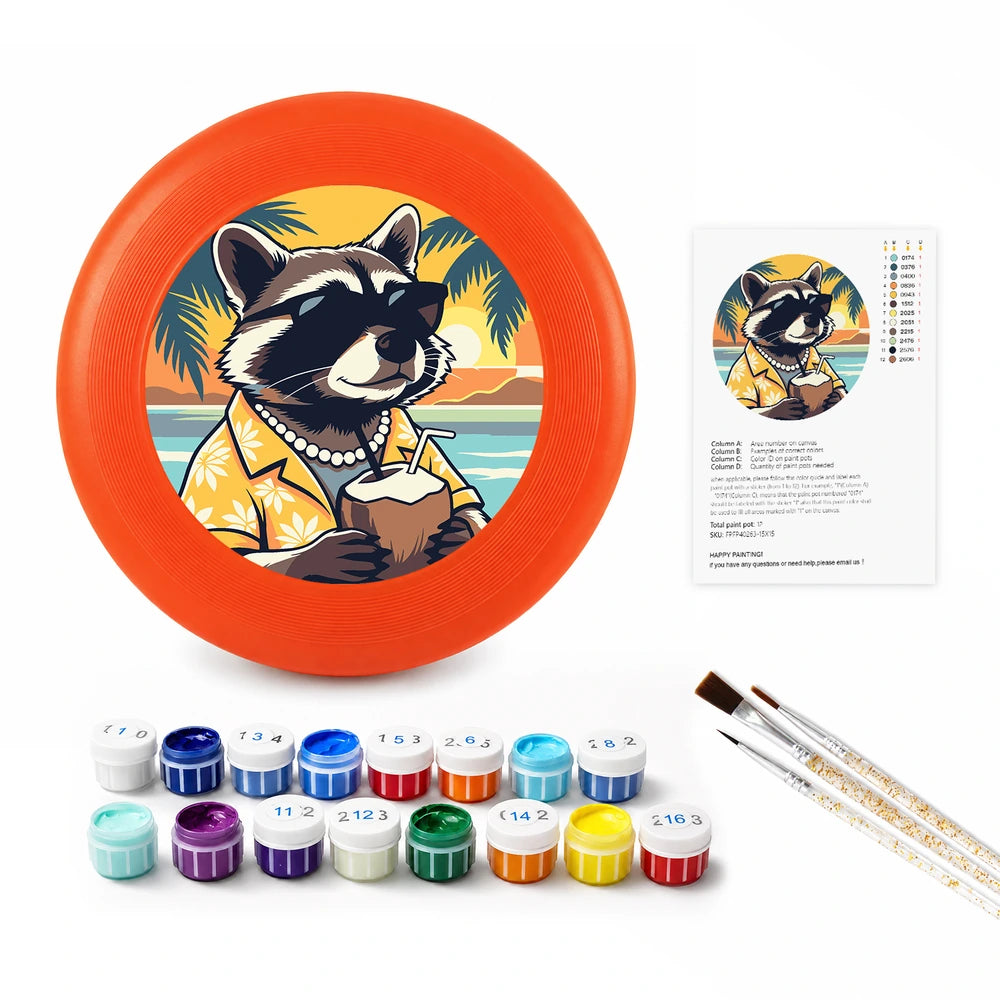 Paint by Numbers - Frisbee | Raccoon on Holiday