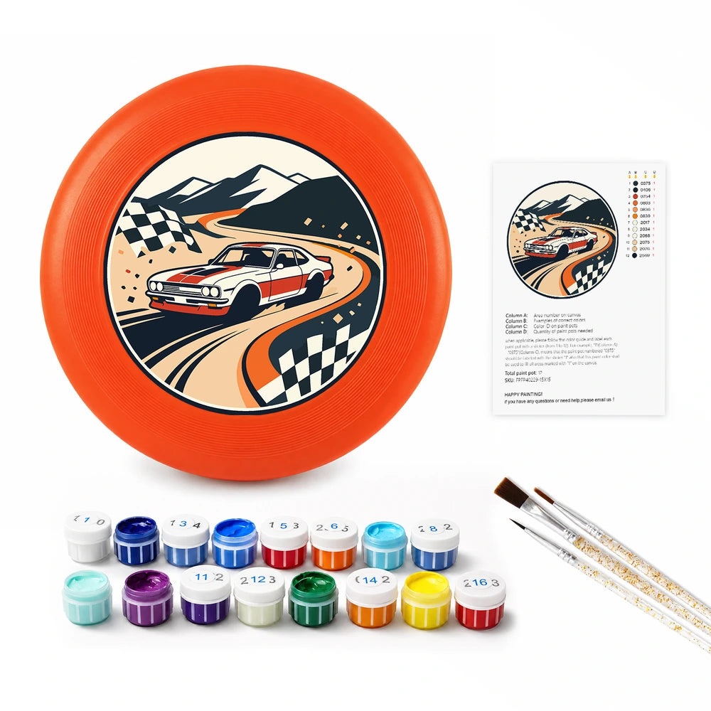 
Paint by Numbers - Frisbee | Race Car on the Track