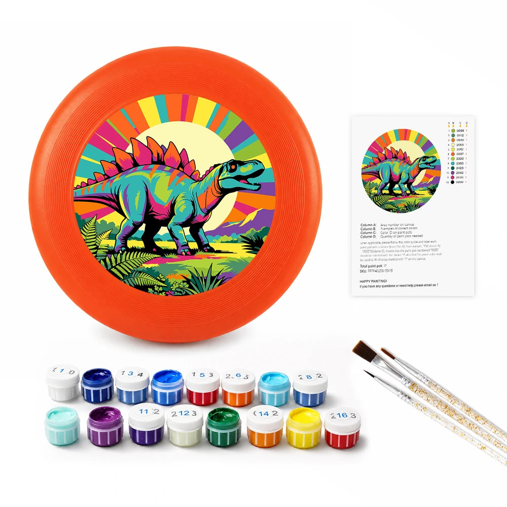 
Paint by Numbers - Frisbee | Rainbow Stegosaurus