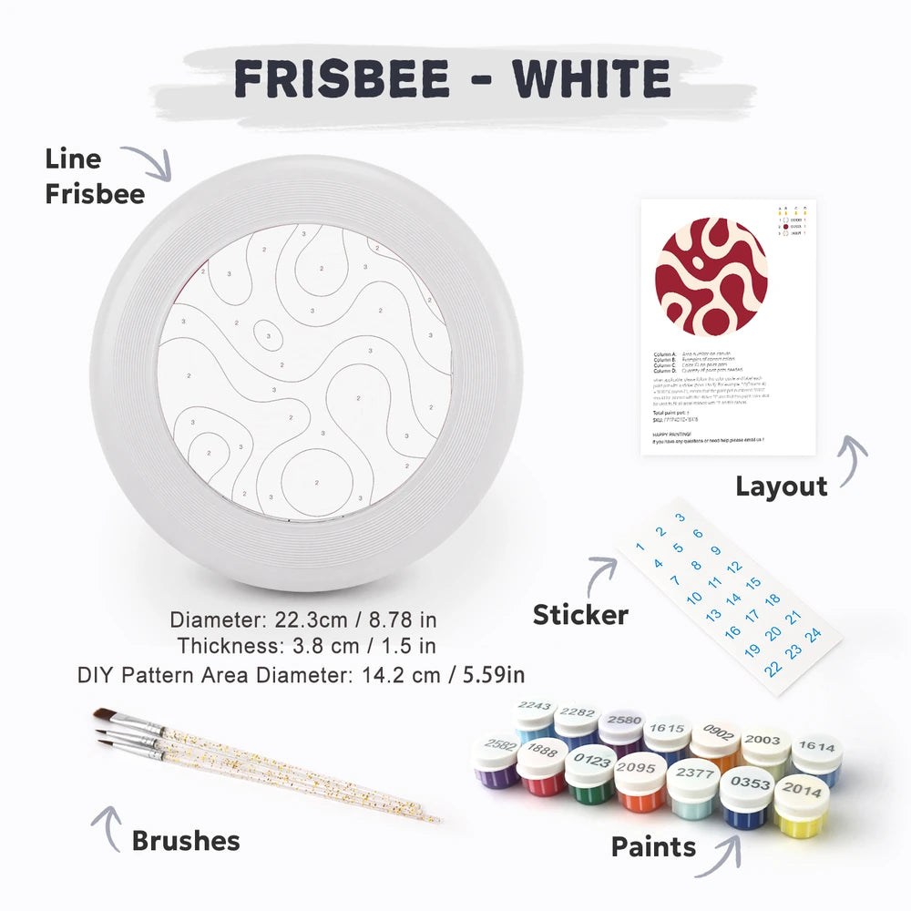 
Paint by Numbers - Frisbee | Red Squiggle Pattern