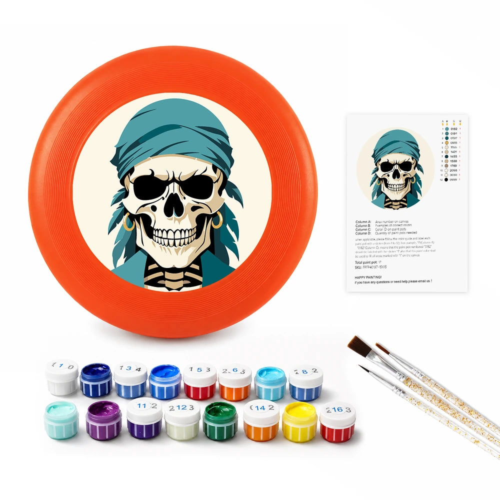 
Paint by Numbers - Frisbee | Skull in a Teal Bandana