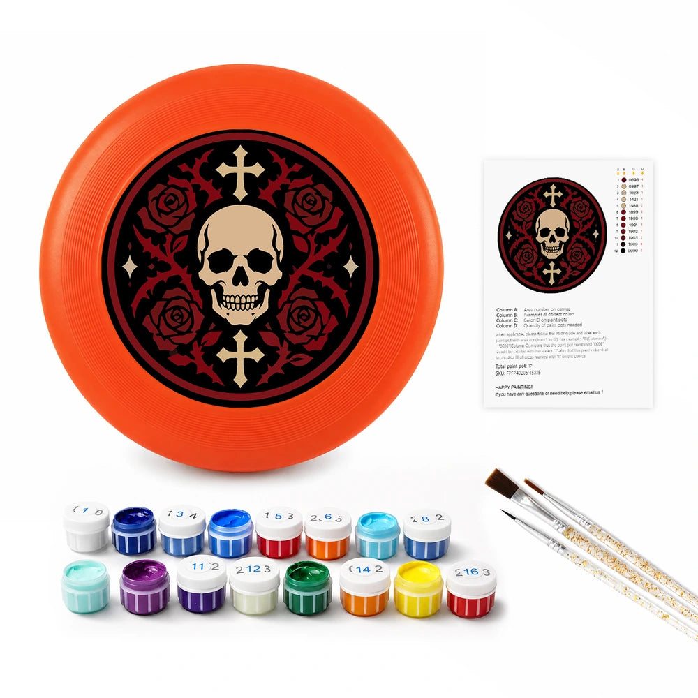 Paint by Numbers - Frisbee | Skull with Roses