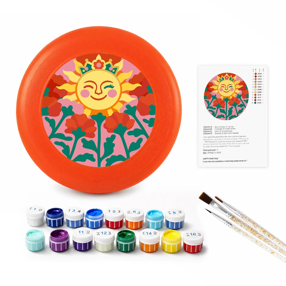 Paint by Numbers - Frisbee | Smiling Sun in Flowers