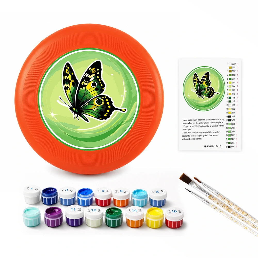 
Paint by Numbers - Frisbee | Spotted Butterfly in Green