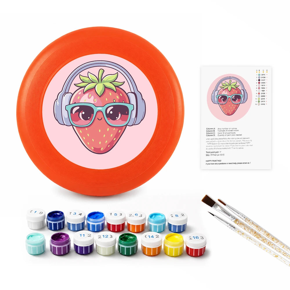 Paint by Numbers - Frisbee | Strawberry with Headphones