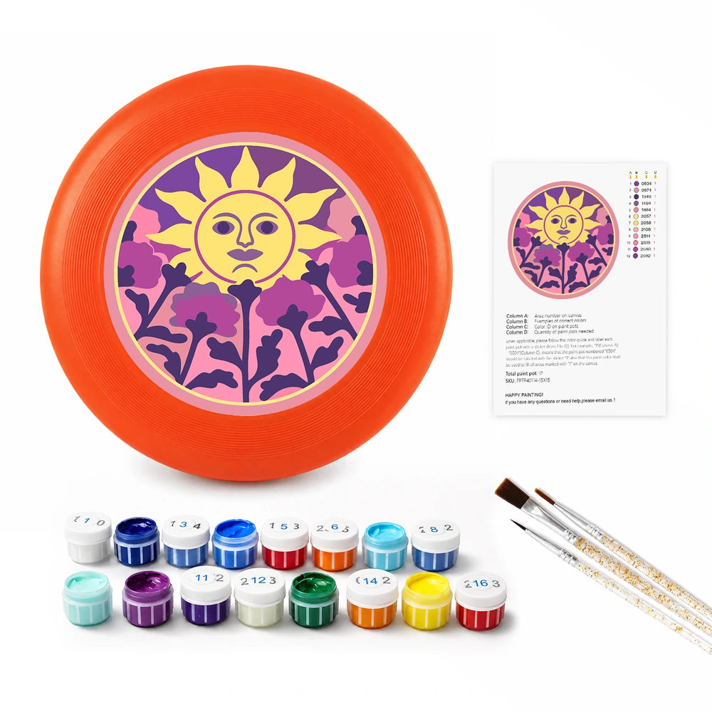 Paint by Numbers - Frisbee | Sun Face and Thistles