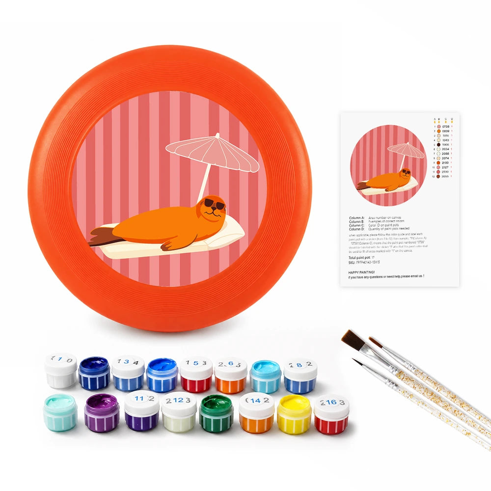 
Paint by Numbers - Frisbee | Sunbathing Cat