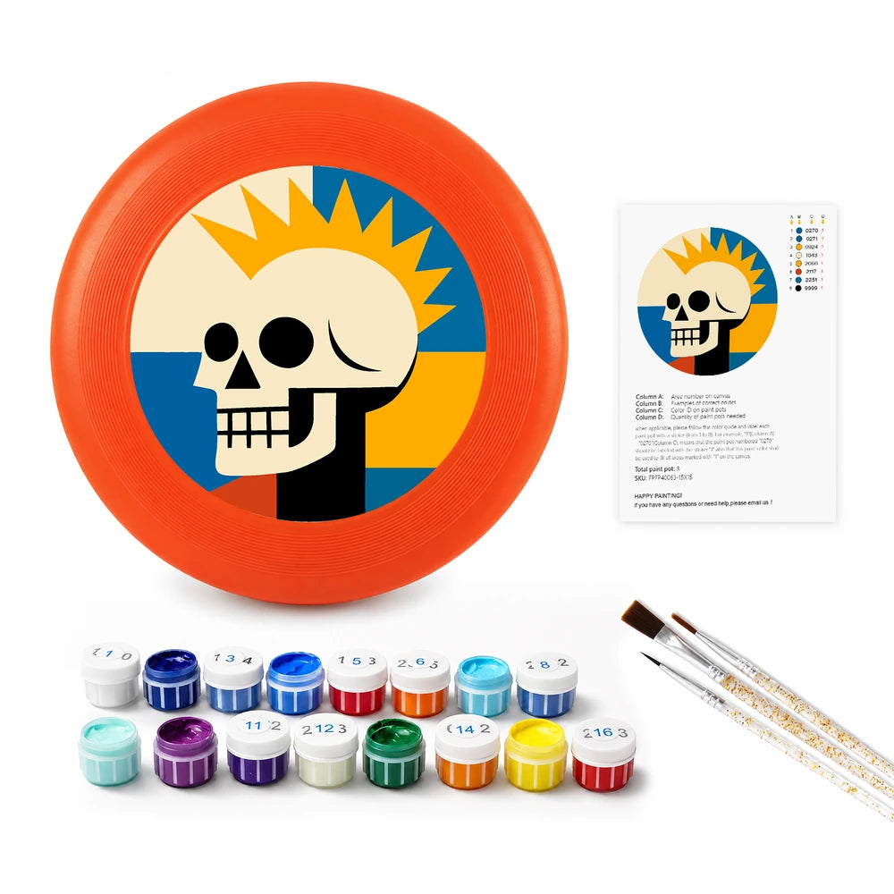 
Paint by Numbers - Frisbee | Sunburst Skull