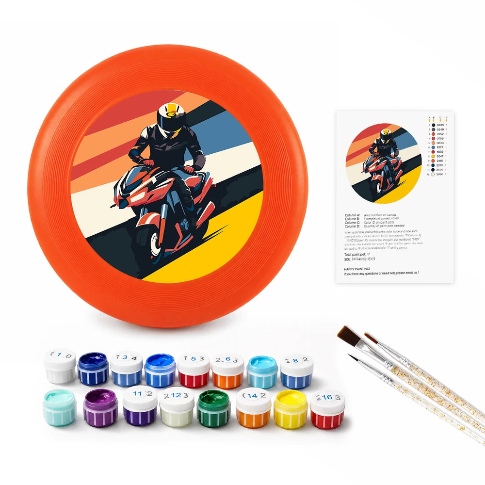 
Paint by Numbers - Frisbee | Sunset Motorcycle Rider