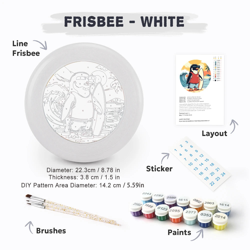 
Paint by Numbers - Frisbee | Surfing Penguin