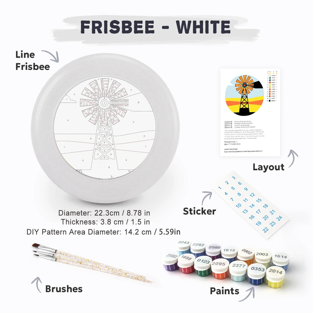 Paint by Numbers - Frisbee | Windmill at Sunset