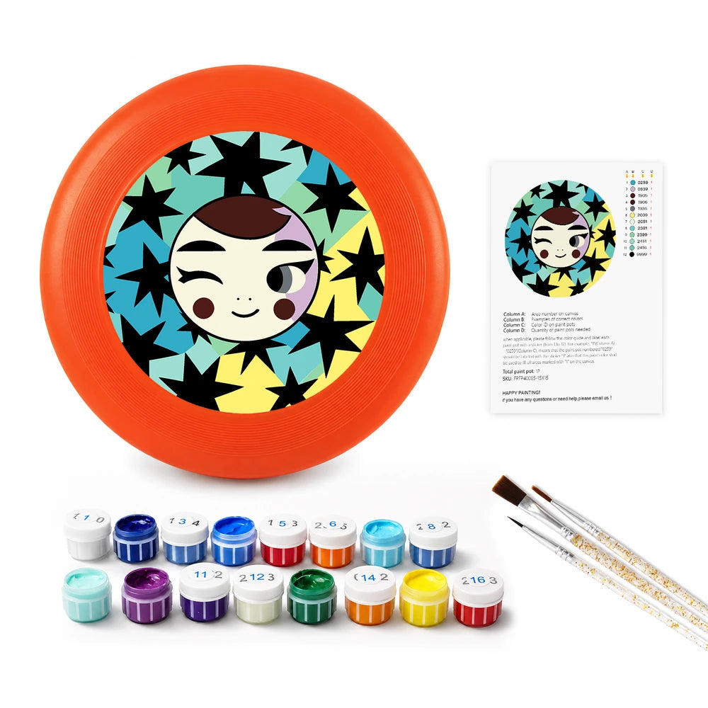 Paint by Numbers - Frisbee | Winking Girl with Stars
