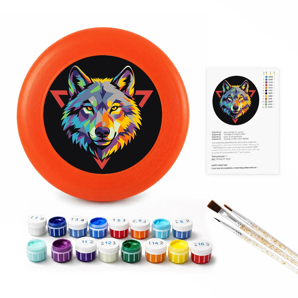 Paint by Numbers - Frisbee | Wolf Head Emblem