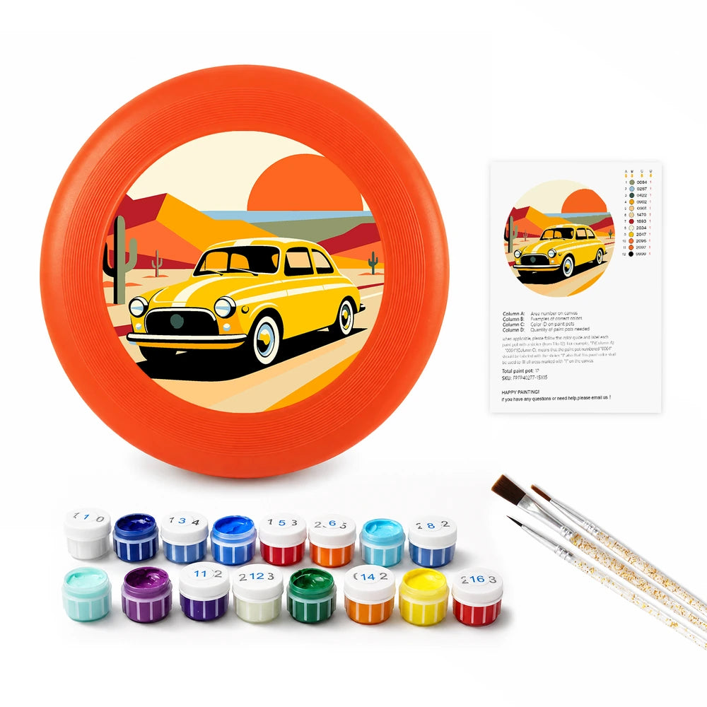 
Paint by Numbers - Frisbee | Yellow Car at Sunset