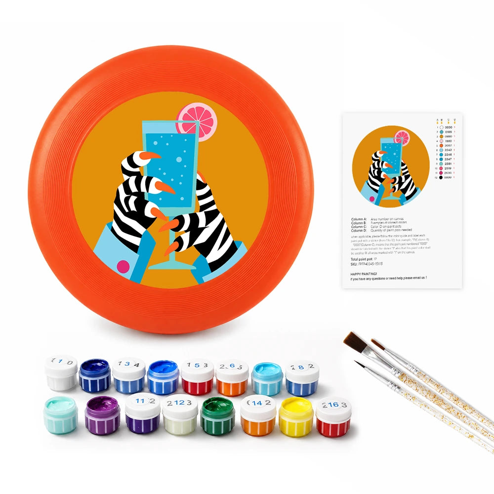 Paint by Numbers - Frisbee | Zebra with a Cocktail