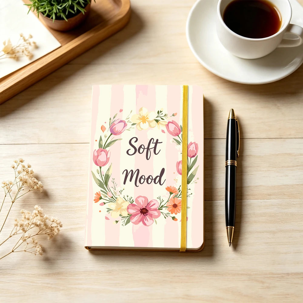 
Paint by Numbers Hardcover Journal Notebook - Soft Mood Floral Wreath