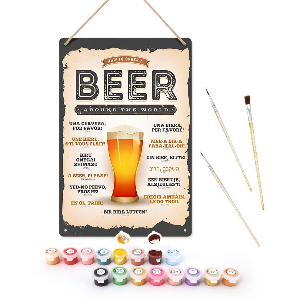 Paint by Numbers – Vintage Metal Bar Art | Beer Around the World