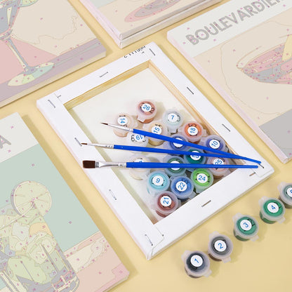 Paint by Numbers – 6 Mini Paintings | Elegant Cocktails Set