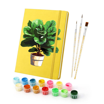Paint by Numbers Hardcover Journal Notebook - Potted Plant