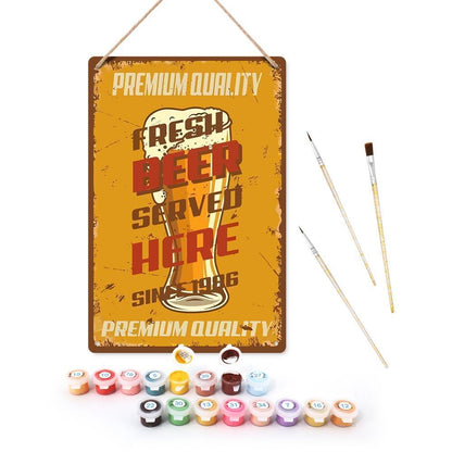 Paint by Numbers – Vintage Metal Bar Art | Fresh Beer Served Here