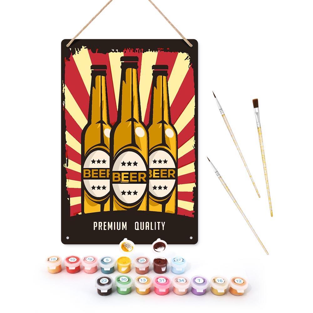 
Paint by Numbers – Vintage Metal Bar Art | Beer Trio Poster