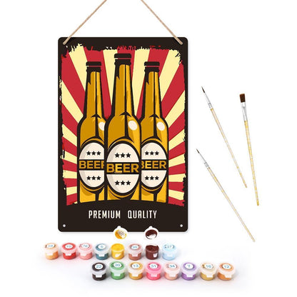 Paint by Numbers – Vintage Metal Bar Art | Beer Trio Poster