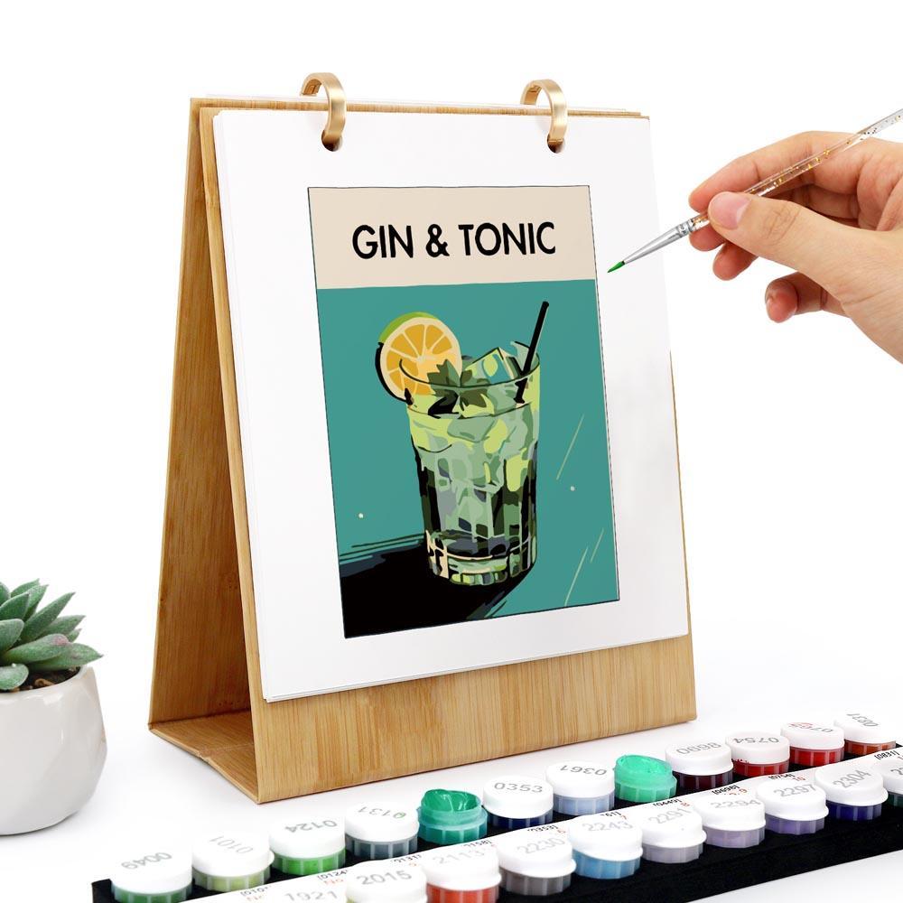 Paint by Numbers - 2026 Desk Calendar - Classic Cocktails