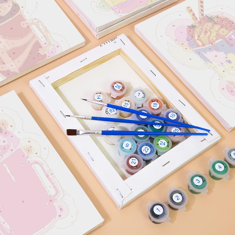 Paint by Numbers – 6 Mini Paintings | Milkshake Set 2