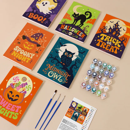 Paint by Numbers – 6 Mini Paintings | Boo and Sweet Frights Lettering Set