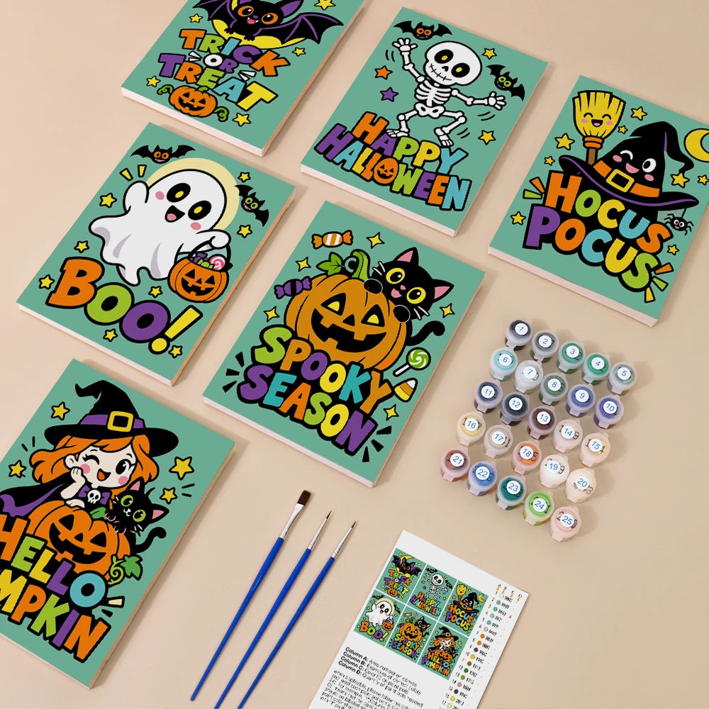Paint by Numbers – 6 Mini Paintings | Hocus Pocus Comic Lettering Set