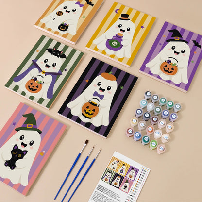 Paint by Numbers – 6 Mini Paintings | Little Costumed Ghosts Set