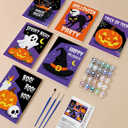 Paint by Numbers – 6 Mini Paintings | Magic Night Halloween Party Set