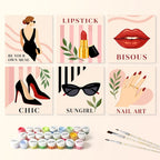 Paint by Numbers – 6 Mini Paintings | Parisian Chic Squares (Square)