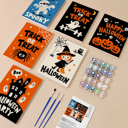 Paint by Numbers – 6 Mini Paintings | Trick or Treat Party Posters Set