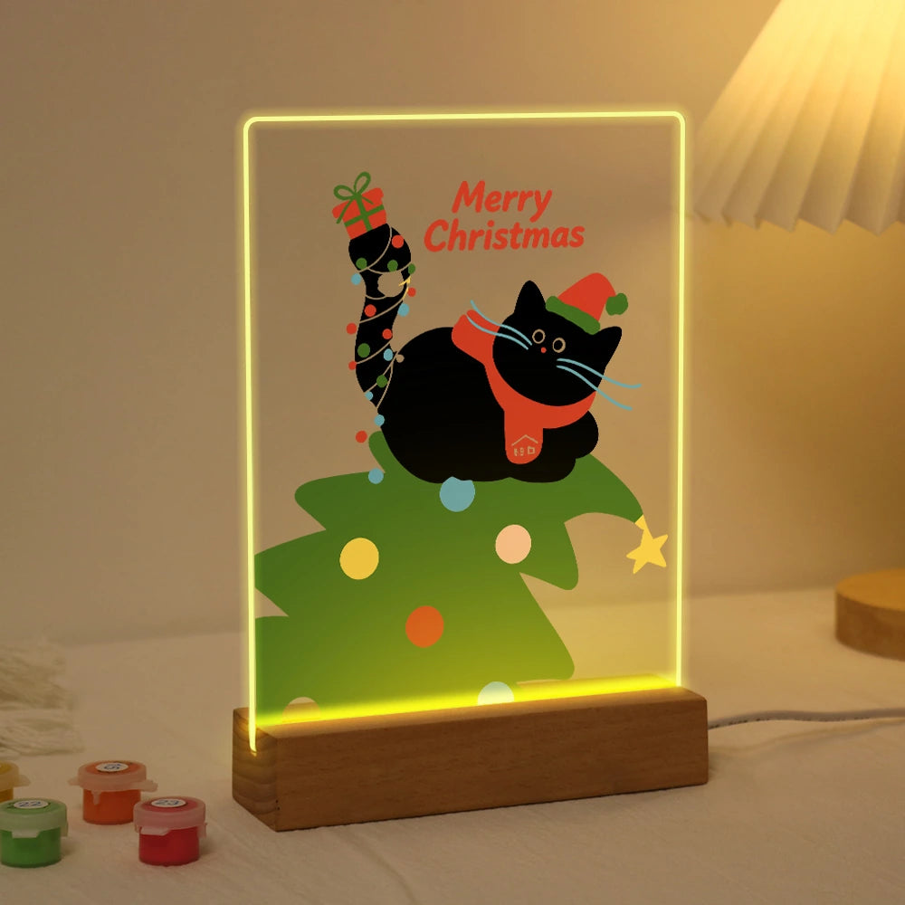 
Paint by Numbers - Christmas Light | Black Cat on the Christmas Tree