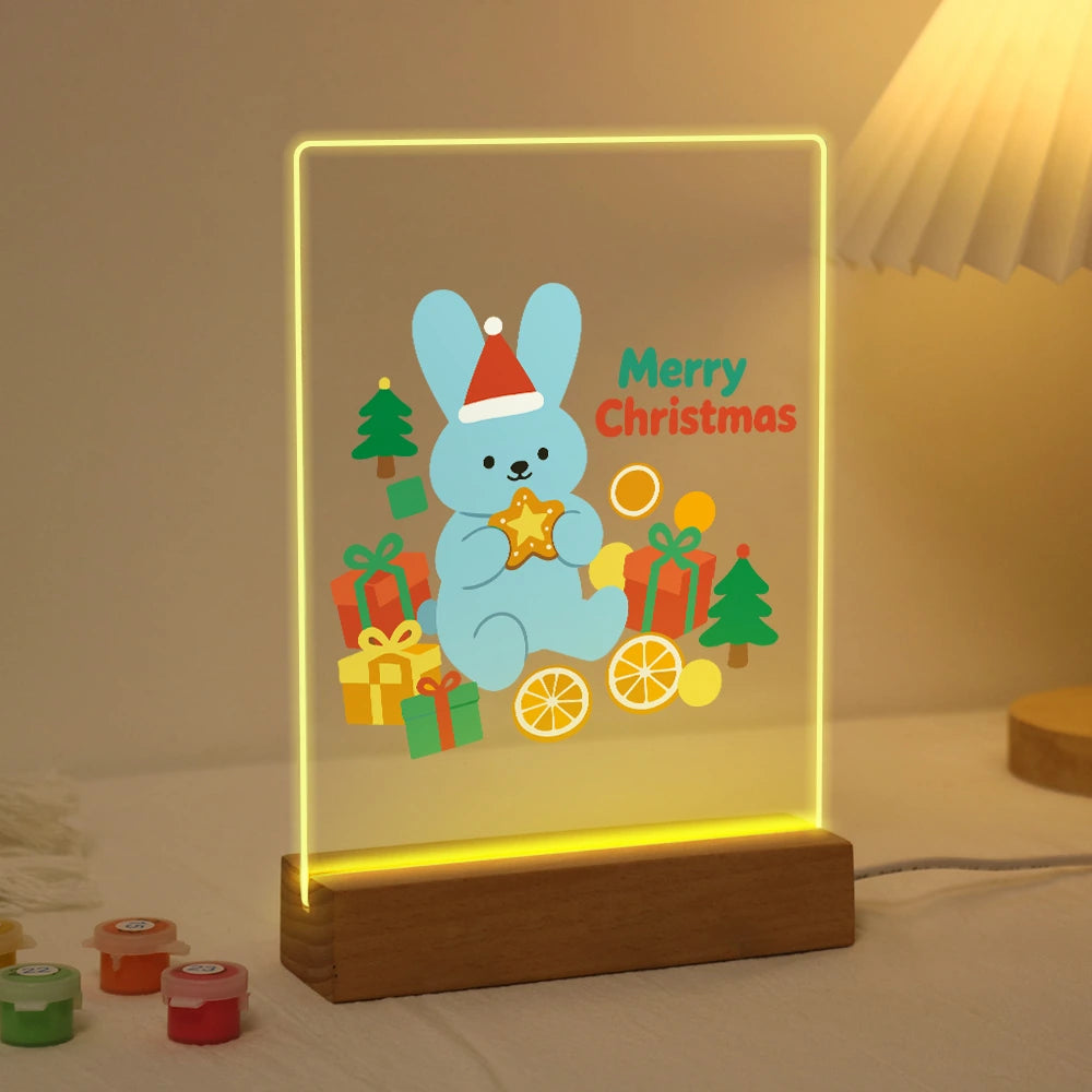 Paint by Numbers - Christmas Light | Blue Bunny with a Golden Star