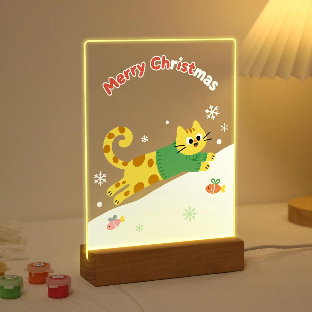 Paint by Numbers - Christmas Light | Cat Sledding down the Hill